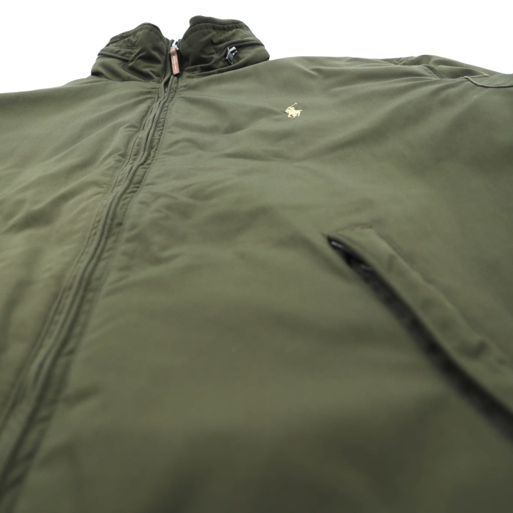 Polo Ralph Lauren 90s Stowaway Hood Harrington Jacket M Khaki Drawstring Padded Fleece Lined Small Pony Embroidery