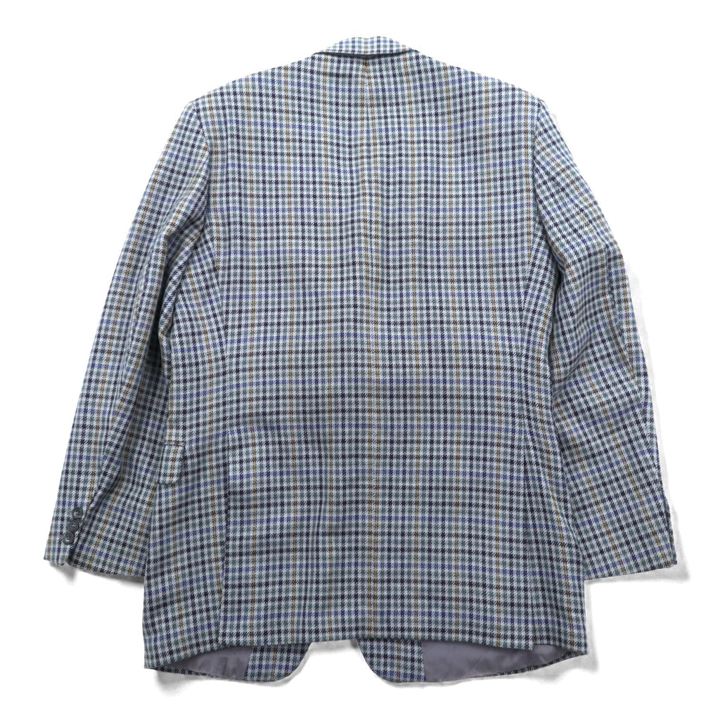DAKS 80年代 英国製 グレンチェック 2B ブレザー テーラードジャケット L グレー ウール PURE NEW WOOL イギリス製