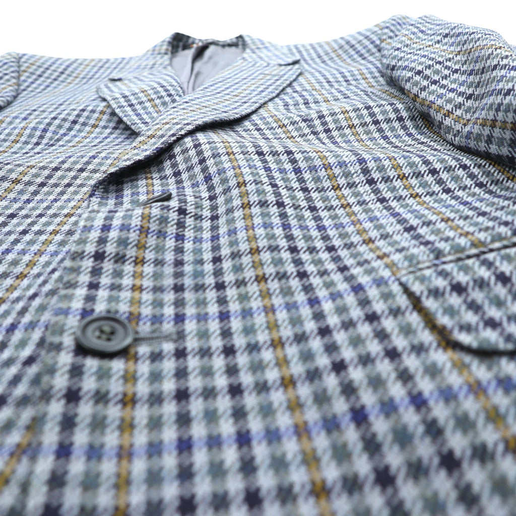 DAKS 80年代 英国製 グレンチェック 2B ブレザー テーラードジャケット L グレー ウール PURE NEW WOOL イギリス製