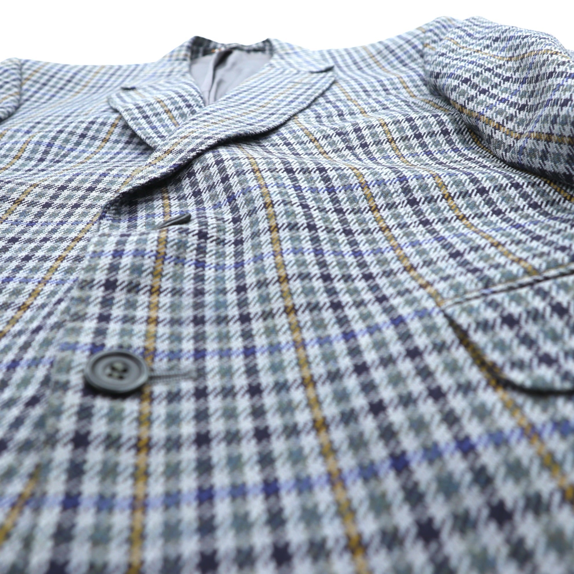 DAKS 80年代 英国製 グレンチェック 2B ブレザー テーラードジャケット L グレー ウール PURE NEW WOOL イギリス製