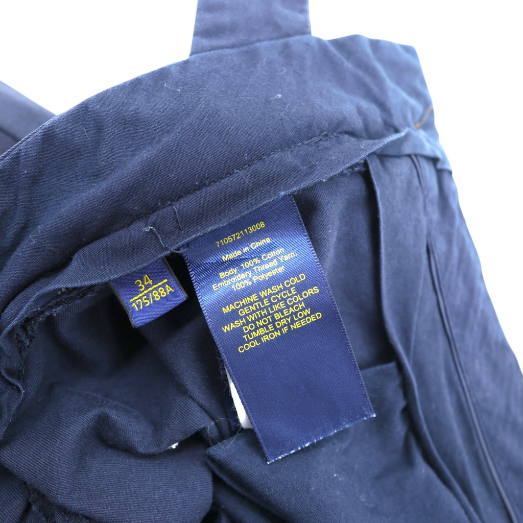 Polo Ralph Lauren Chino Work Pants L Navy All-over Pattern Flag Embroidery SLIM FIT