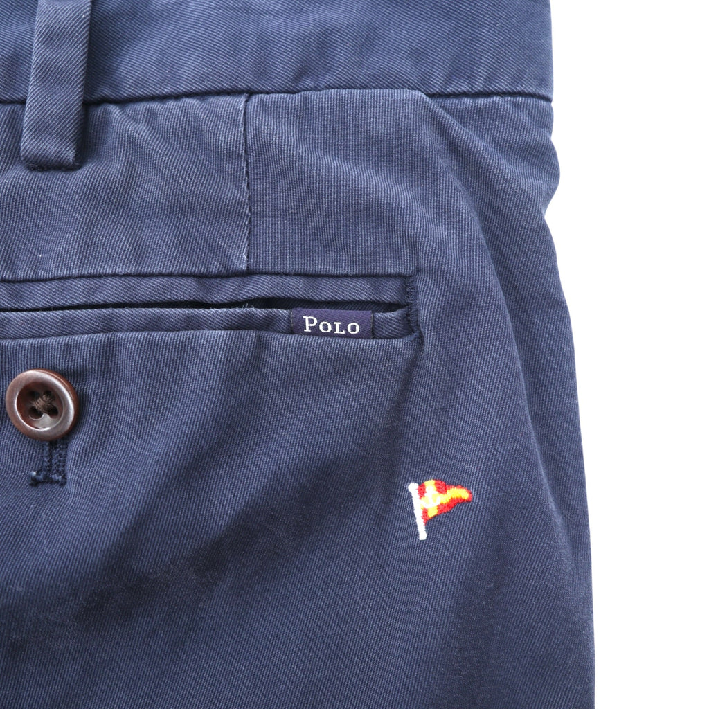 Polo Ralph Lauren Chino Work Pants L Navy All-over Pattern Flag Embroidery SLIM FIT