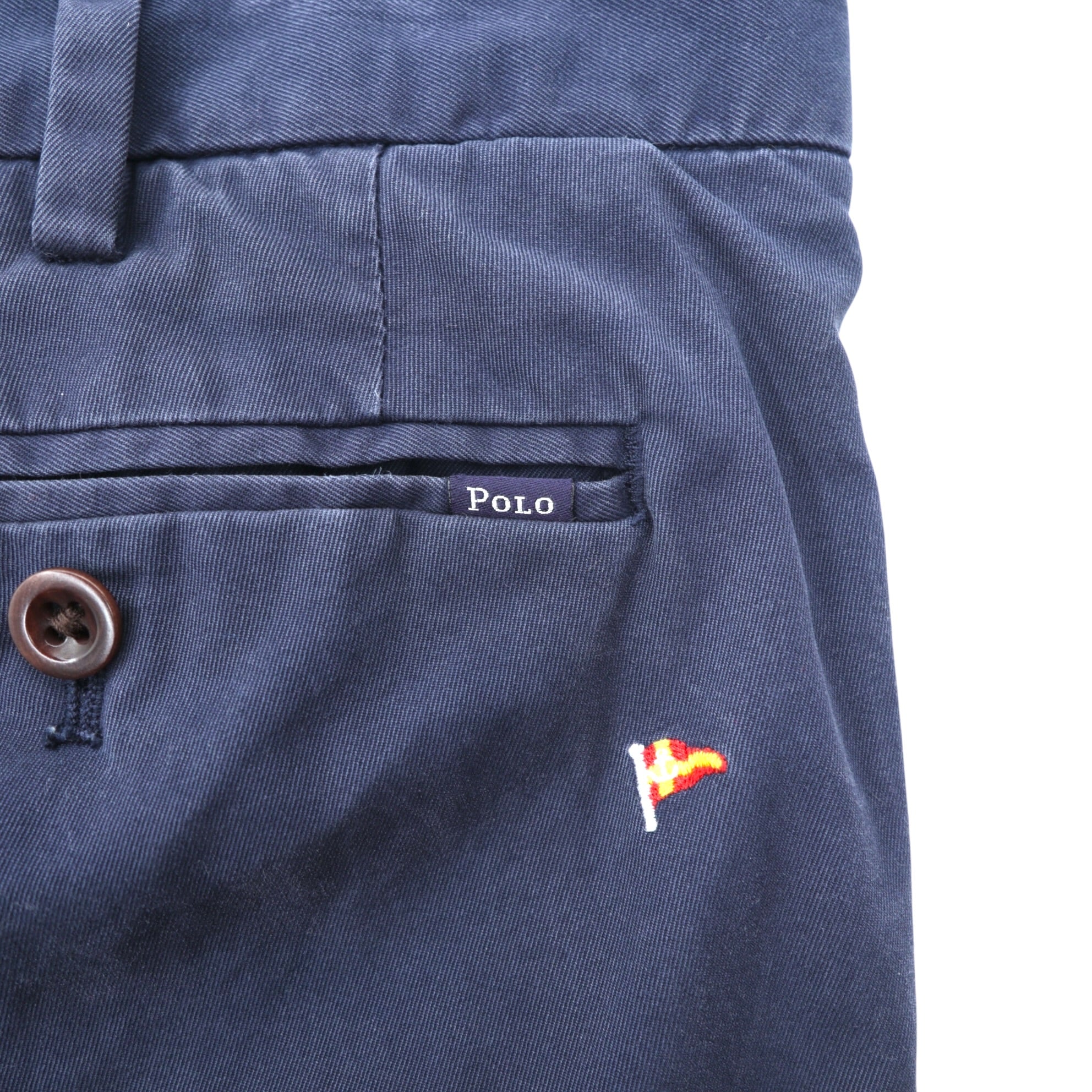 Polo Ralph Lauren Chino Work Pants L Navy All-over Pattern Flag Embroidery SLIM FIT