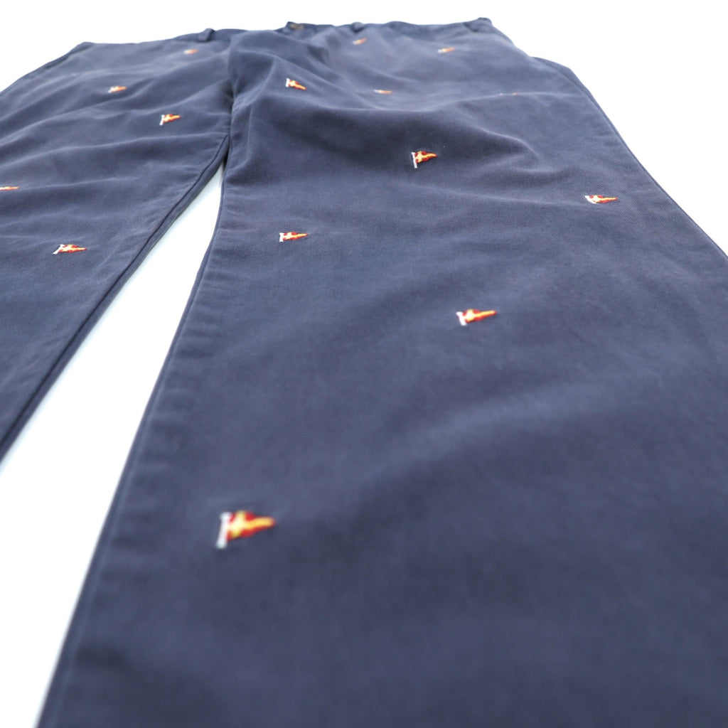 Polo Ralph Lauren Chino Work Pants L Navy All-over Pattern Flag Embroidery SLIM FIT