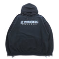 JANSPORT 90年代 ビッグサイズ カレッジプリント パーカー 2XL ブラック フロント カンガルーポケット ST. PETERSBURG