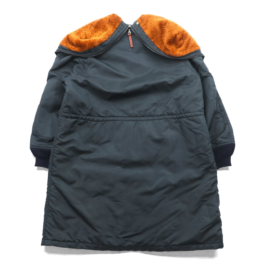 MONSIEUR NICOLE 90s Made in Japan Vintage N-3B Flight Jacket Long Coat XL Nylon Padded Drawstring NICOLE CLUB WORKERS