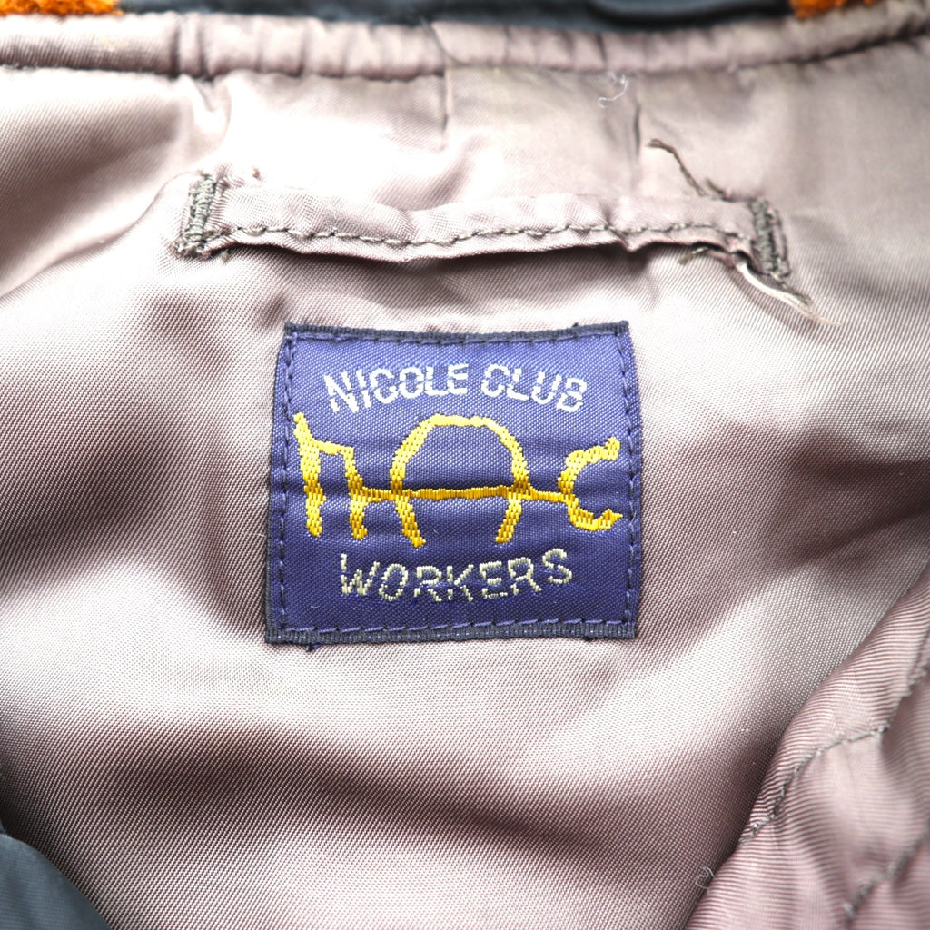 MONSIEUR NICOLE 90s Made in Japan Vintage N-3B Flight Jacket Long Coat XL Nylon Padded Drawstring NICOLE CLUB WORKERS