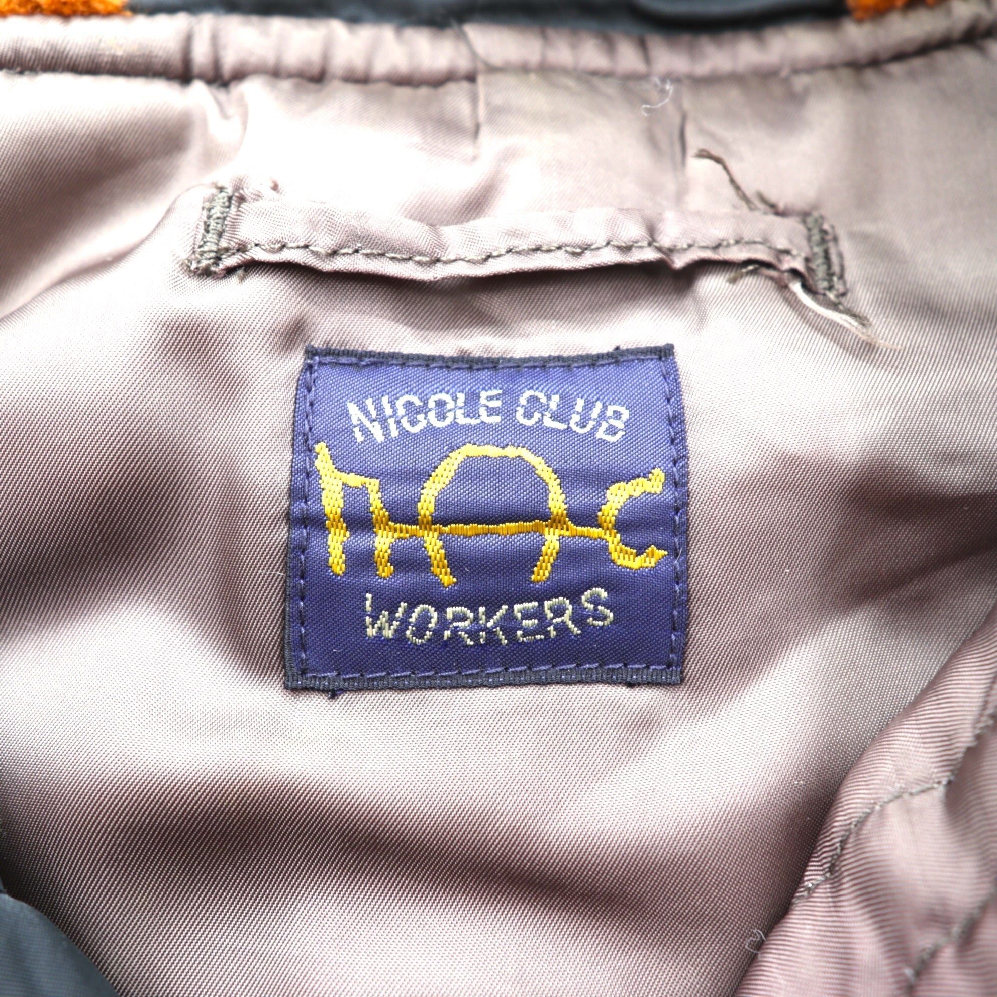 MONSIEUR NICOLE 90s Made in Japan Vintage N-3B Flight Jacket Long Coat XL Nylon Padded Drawstring NICOLE CLUB WORKERS