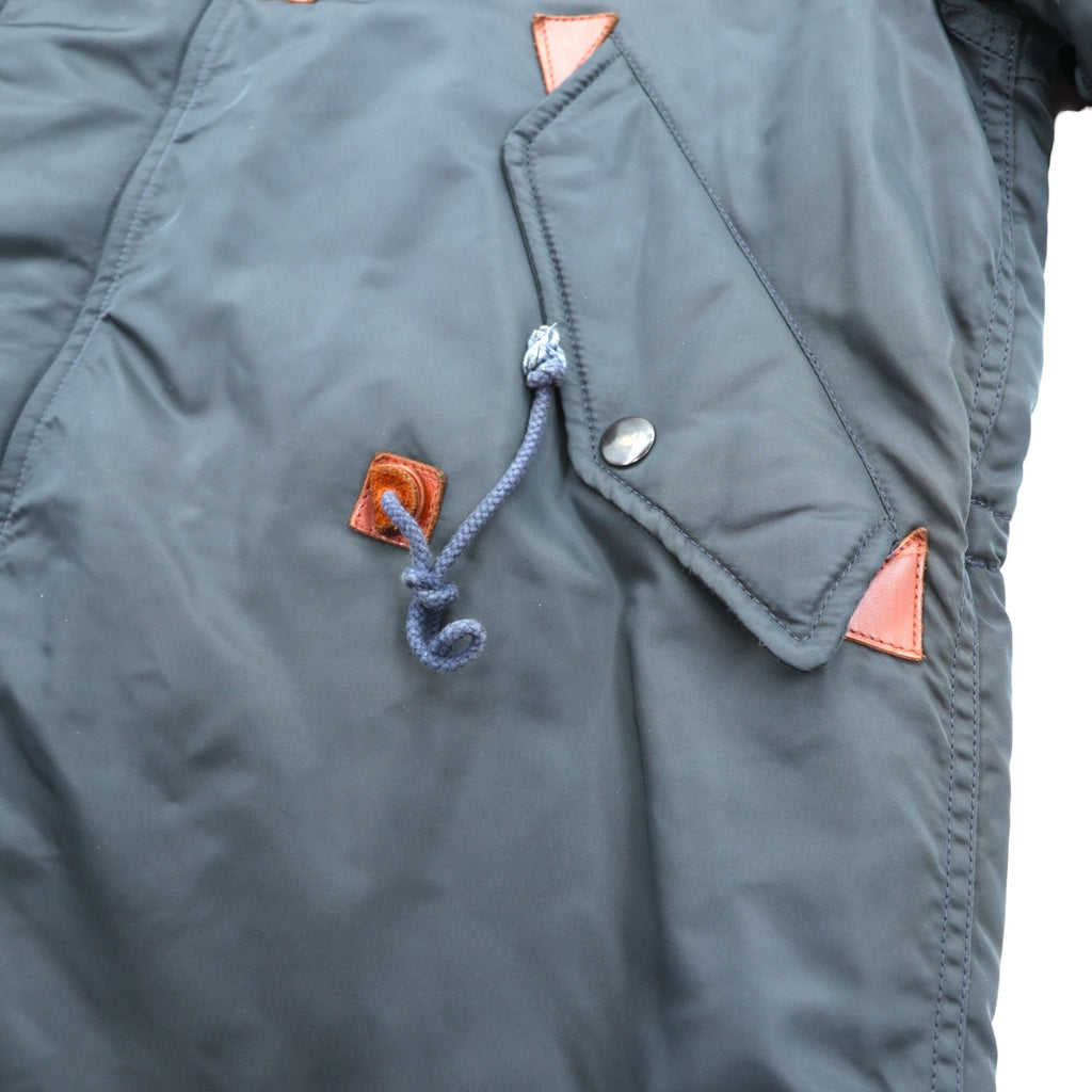 MONSIEUR NICOLE 90s Made in Japan Vintage N-3B Flight Jacket Long Coat XL Nylon Padded Drawstring NICOLE CLUB WORKERS