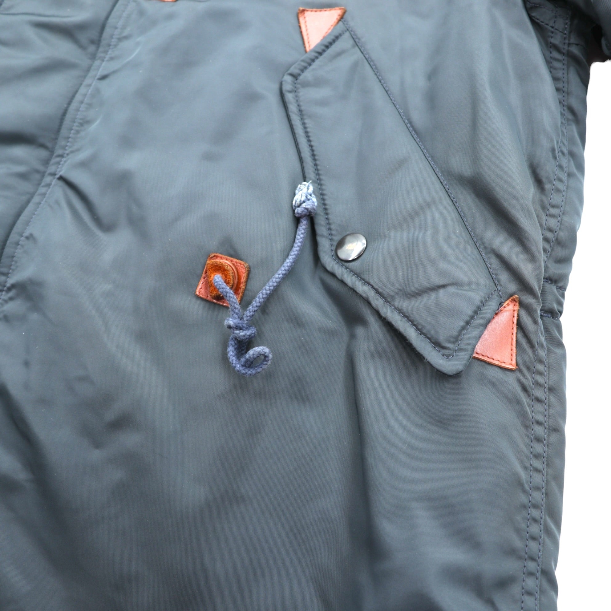 MONSIEUR NICOLE 90s Made in Japan Vintage N-3B Flight Jacket Long Coat XL Nylon Padded Drawstring NICOLE CLUB WORKERS