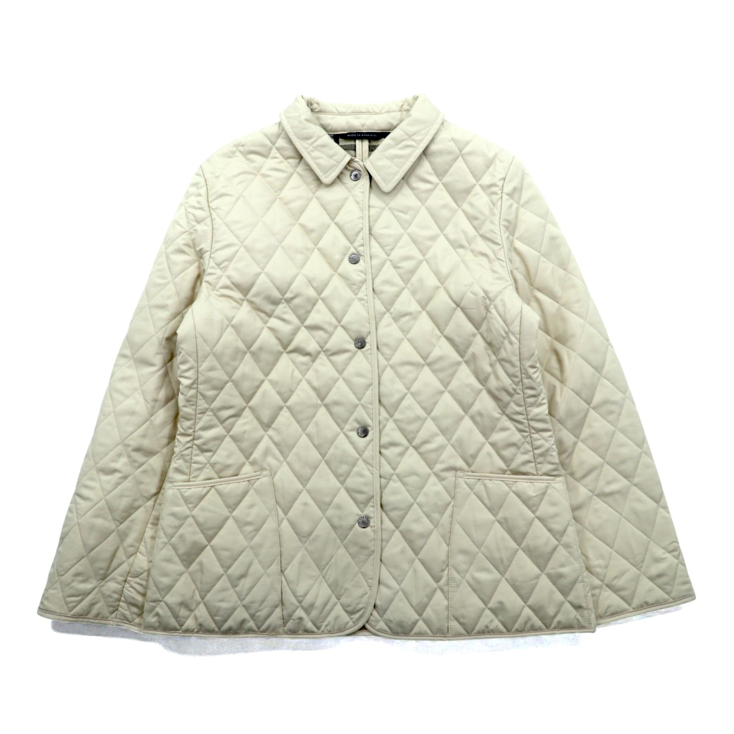 BURBERRY UK-made Quilted Jacket M Beige Nova Check Lining Made in England
