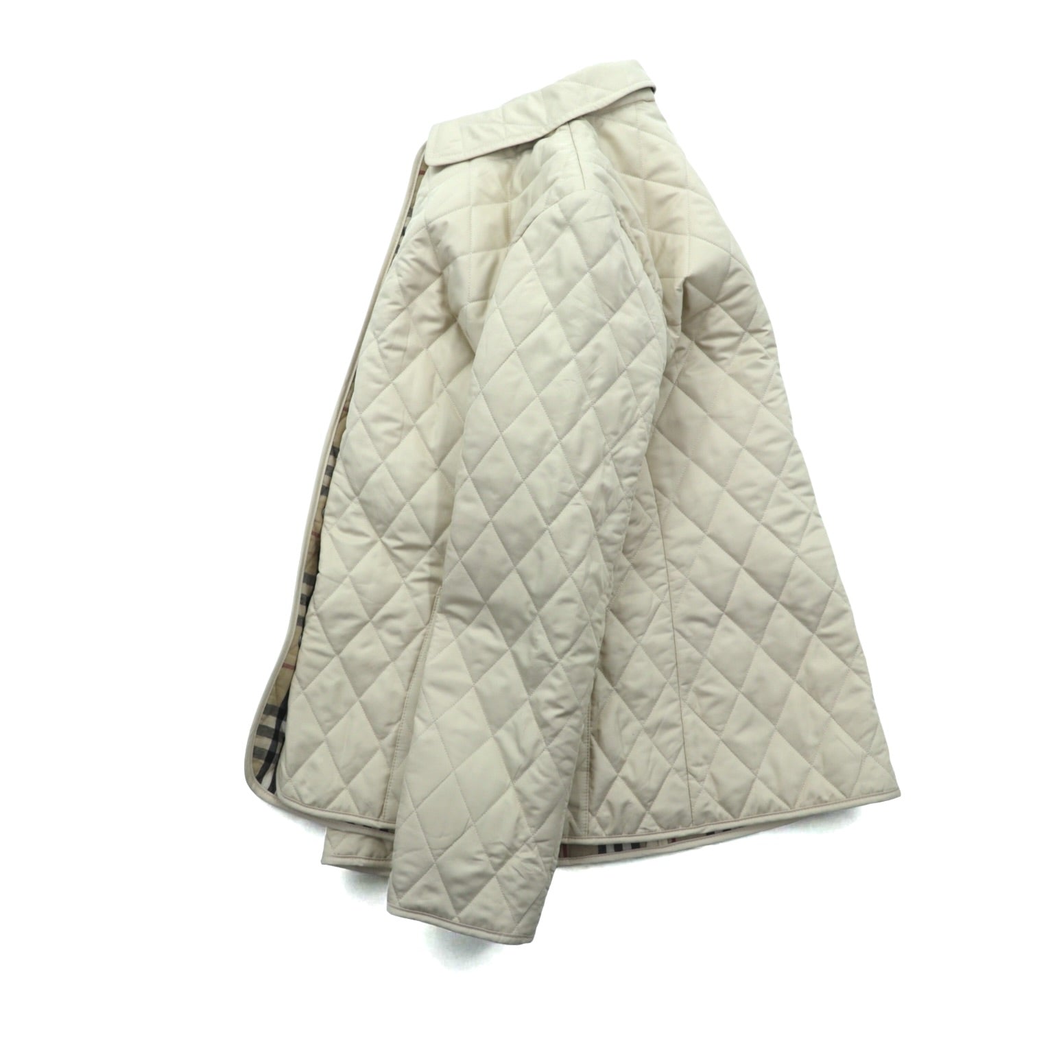 BURBERRY UK-made Quilted Jacket M Beige Nova Check Lining Made in England
