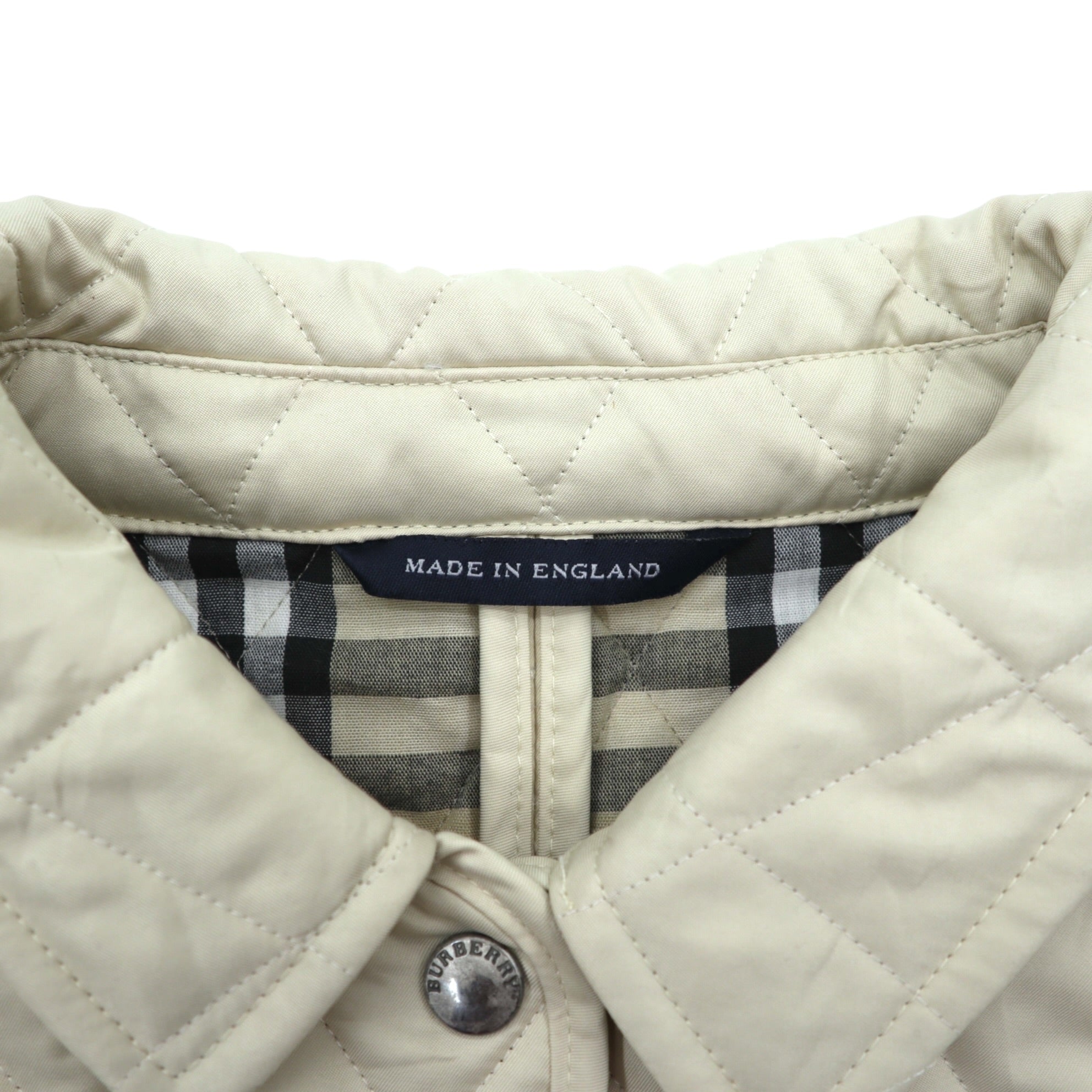 BURBERRY UK-made Quilted Jacket M Beige Nova Check Lining Made in England