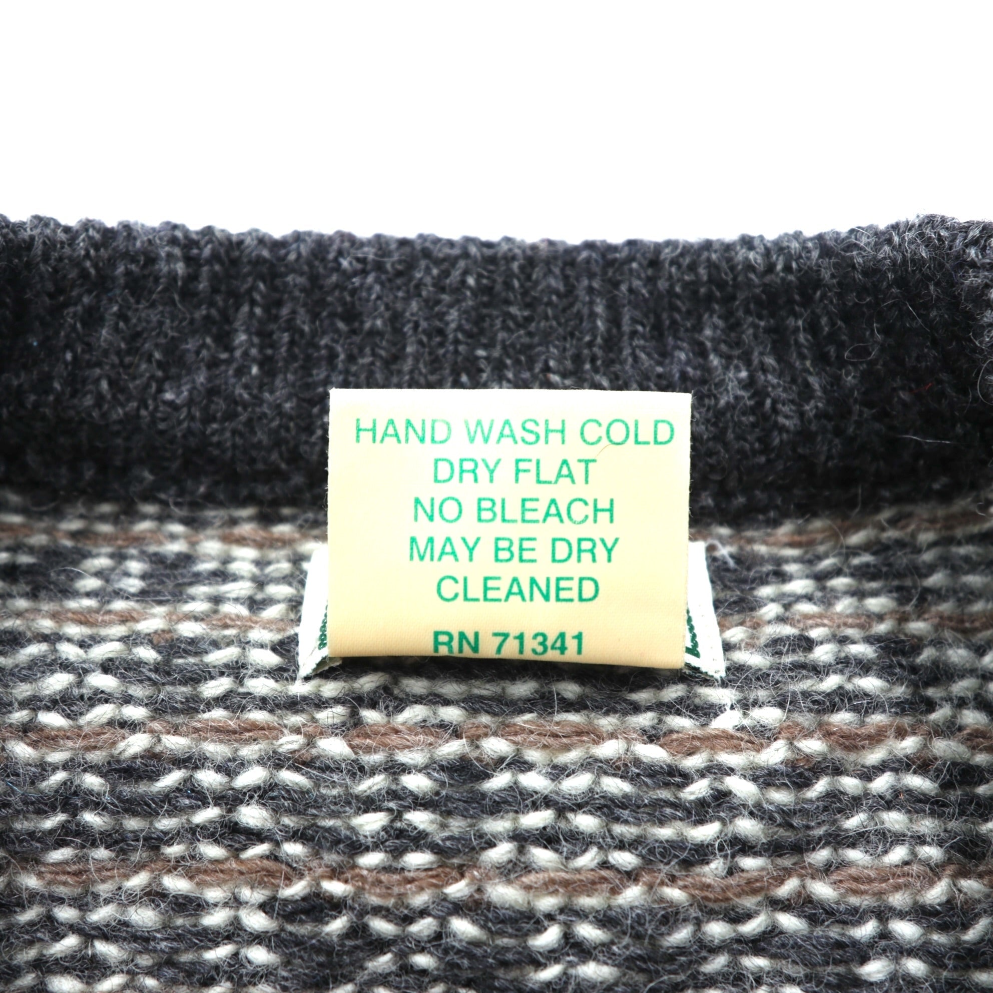 L.L.Bean 90年代 ノルウェー製 ヴィンテージ チロリアン バーズアイニット カーディガン S メタルフックボタン ノルディック柄 チロル ウール BA30