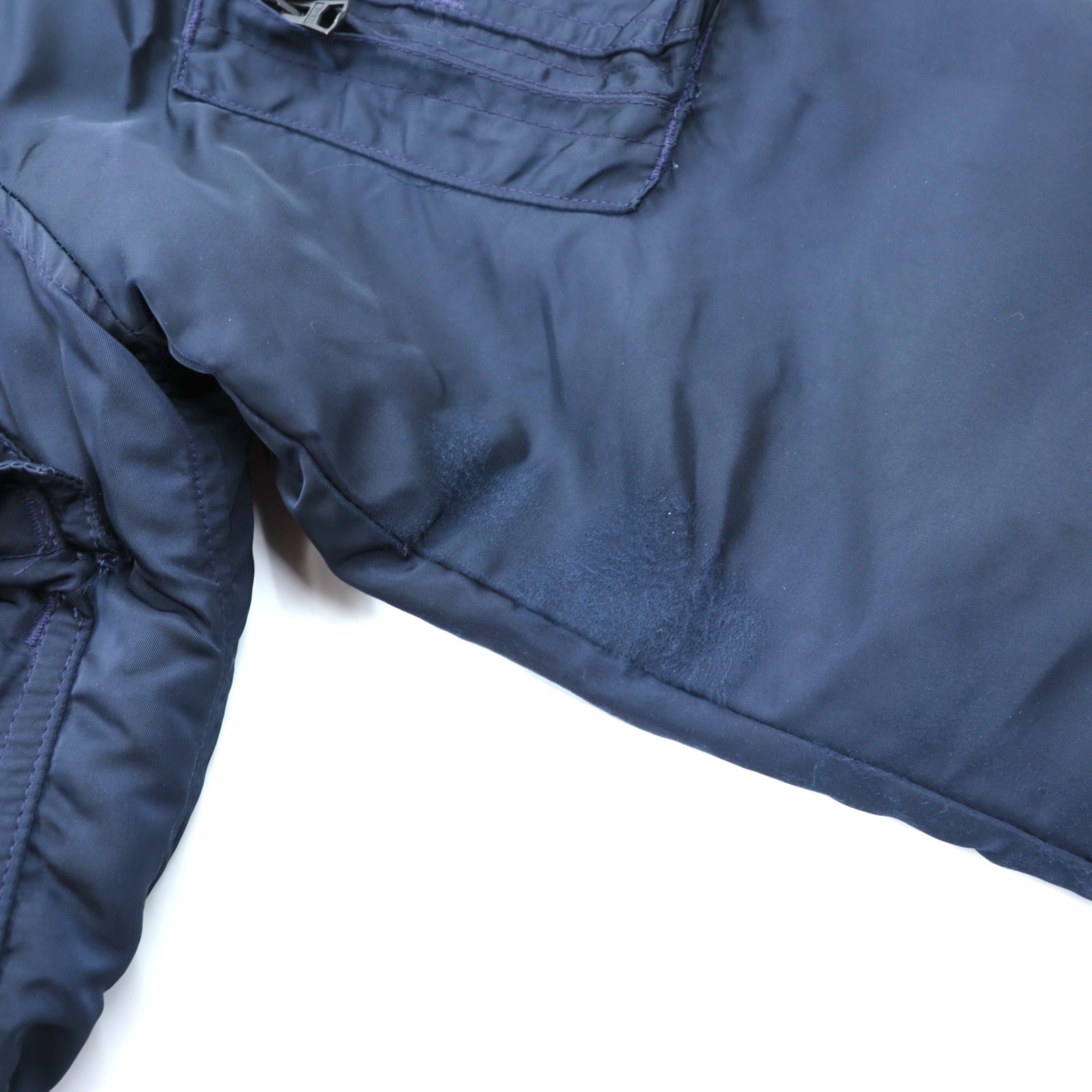 SPIEWAK 90s USA Made CPW-45 Flight Jacket XL Navy Short Length Military Padded SCOVILL Zipper T4526