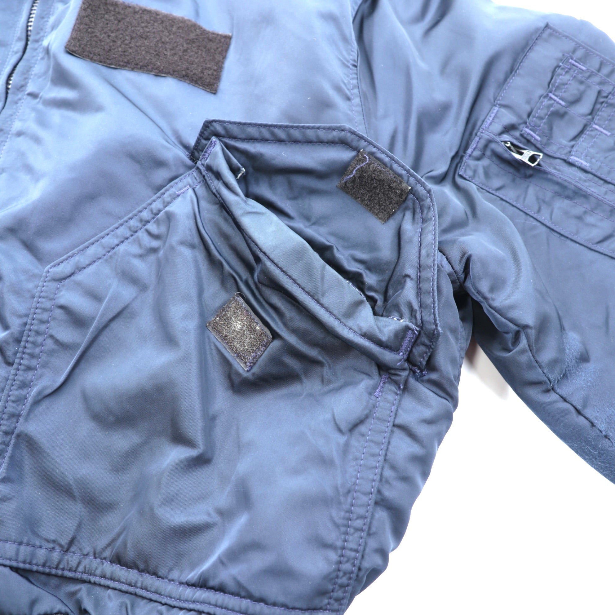 SPIEWAK 90s USA Made CPW-45 Flight Jacket XL Navy Short Length Military Padded SCOVILL Zipper T4526