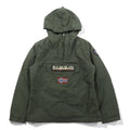NAPAPIJRI ハーフジップ アノラックパーカー XL カーキ 中綿 ドローコード サイドジップ スリット Rainforest Jacket N0YGU0