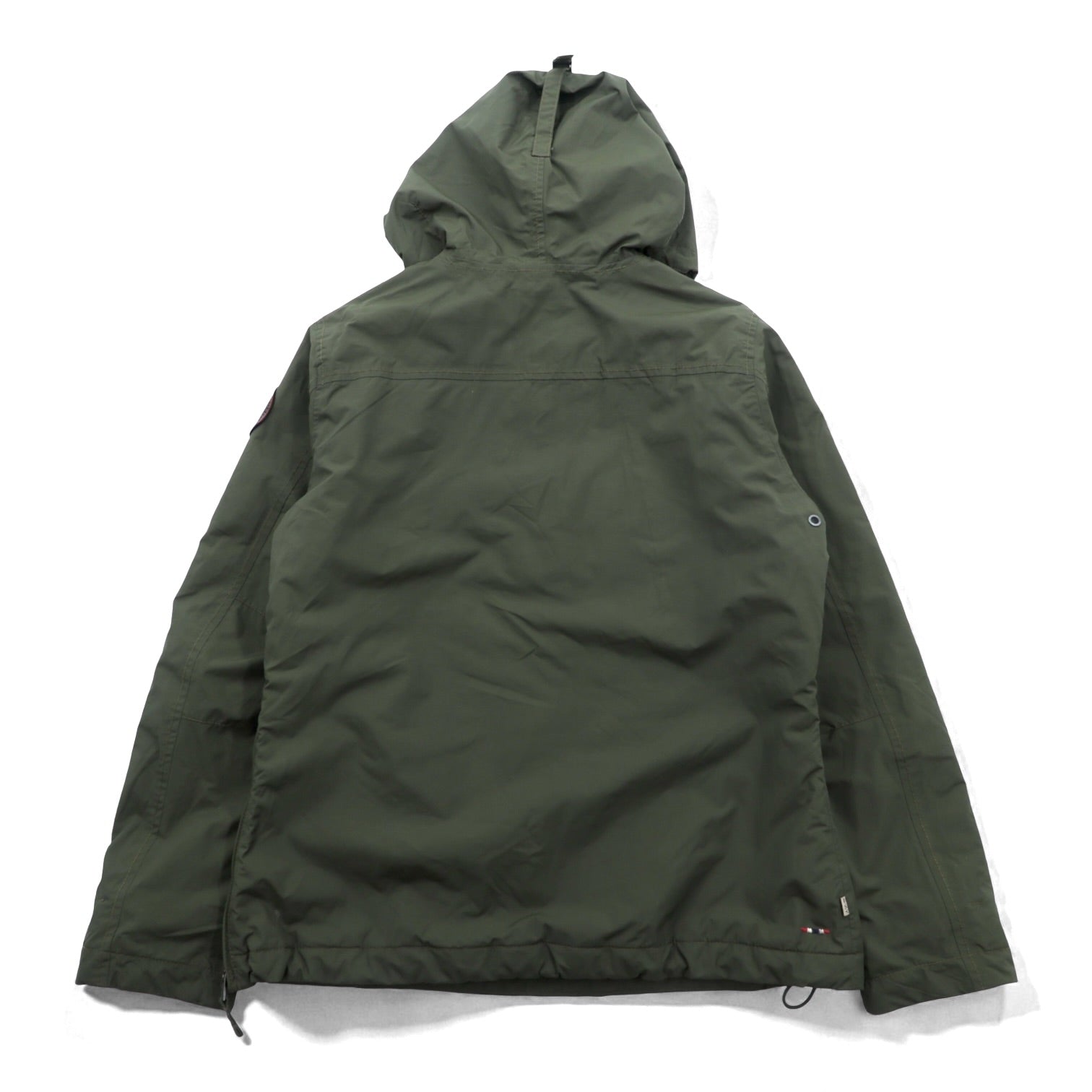 NAPAPIJRI ハーフジップ アノラックパーカー XL カーキ 中綿 ドローコード サイドジップ スリット Rainforest Jacket N0YGU0
