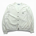 IZOD LACOSTE 70s Made in USA Vintage Acrylic Knit Cardigan L White Spool Tag ILGWU Tag UNION MADE