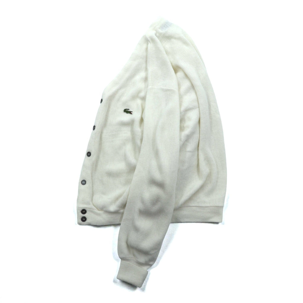 IZOD LACOSTE 70s Made in USA Vintage Acrylic Knit Cardigan L White Spool Tag ILGWU Tag UNION MADE