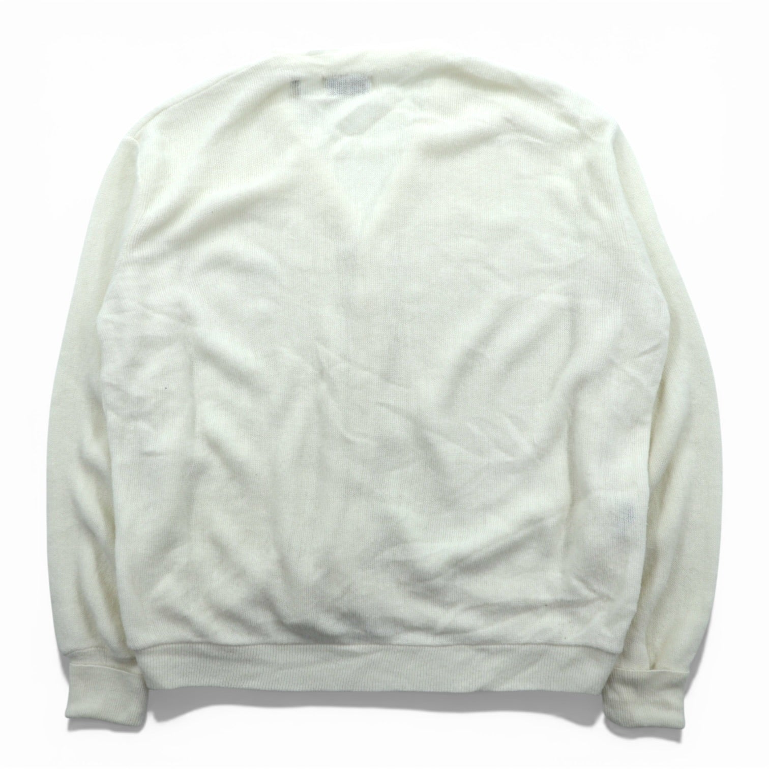IZOD LACOSTE 70s Made in USA Vintage Acrylic Knit Cardigan L White Spool Tag ILGWU Tag UNION MADE