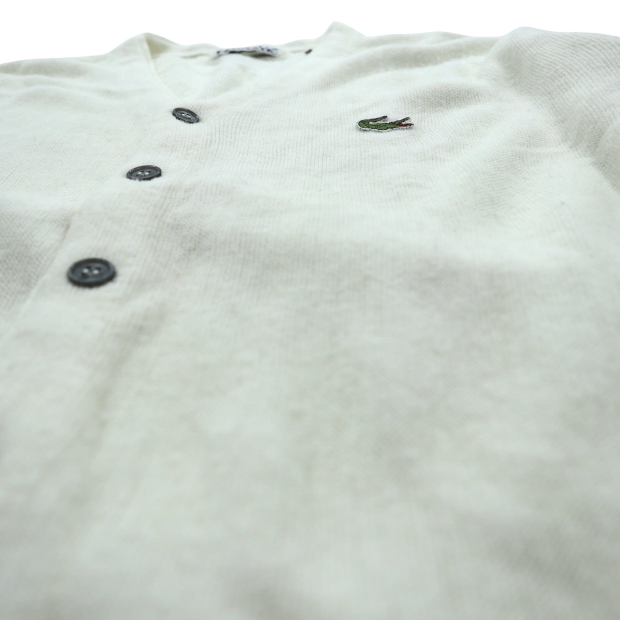 IZOD LACOSTE 70s Made in USA Vintage Acrylic Knit Cardigan L White Spool Tag ILGWU Tag UNION MADE
