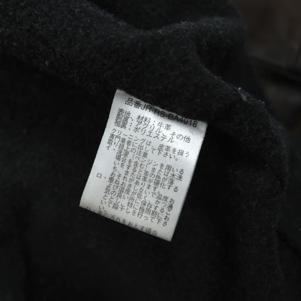 POLO SPORT RALPH LAUREN 90s Vintage Leather Jacket Aged Finish Car Coat M Brown Leather Genuine Leather Wool Lining