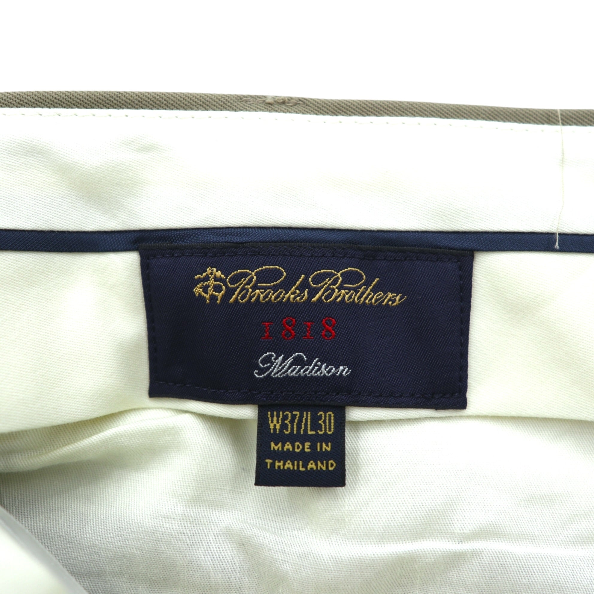 Brooks Brothers Two-Pleat Wide Slacks Pants XL Beige Wool Double-Cuff Madison