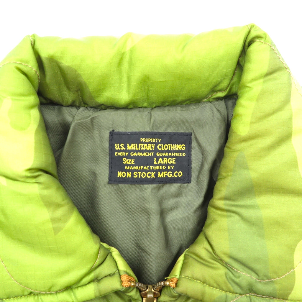 NON STOCK MFG Vietnam Jacket Souvenir Jacket L Ripstop Nylon Padded Replica 70s Reproduction Camouflage Quilting Tiger Dragon Fuku