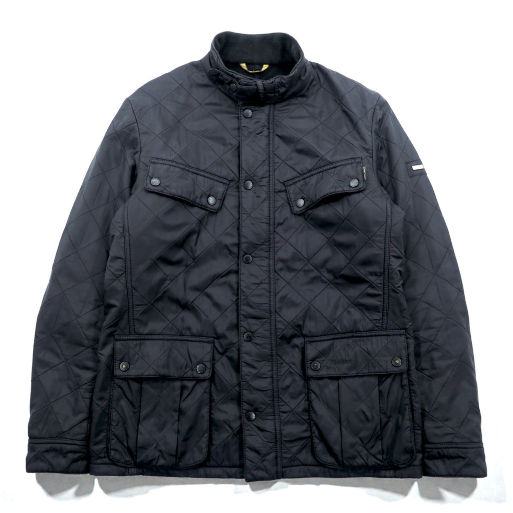 Barbour INTERNATIONAL Motorcycle Jacket L Black Quilted ARIEL POLARQUILT MQU0365BK91