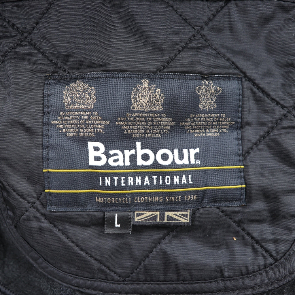 Barbour INTERNATIONAL Motorcycle Jacket L Black Quilted ARIEL POLARQUILT MQU0365BK91