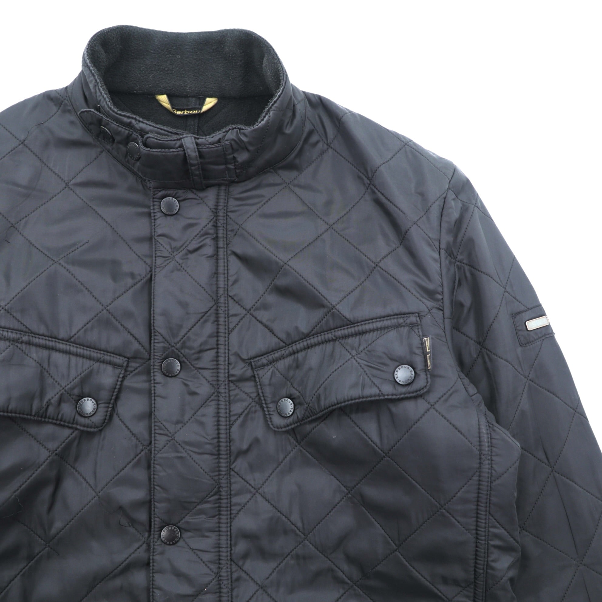 Barbour INTERNATIONAL Motorcycle Jacket L Black Quilted ARIEL POLARQUILT MQU0365BK91