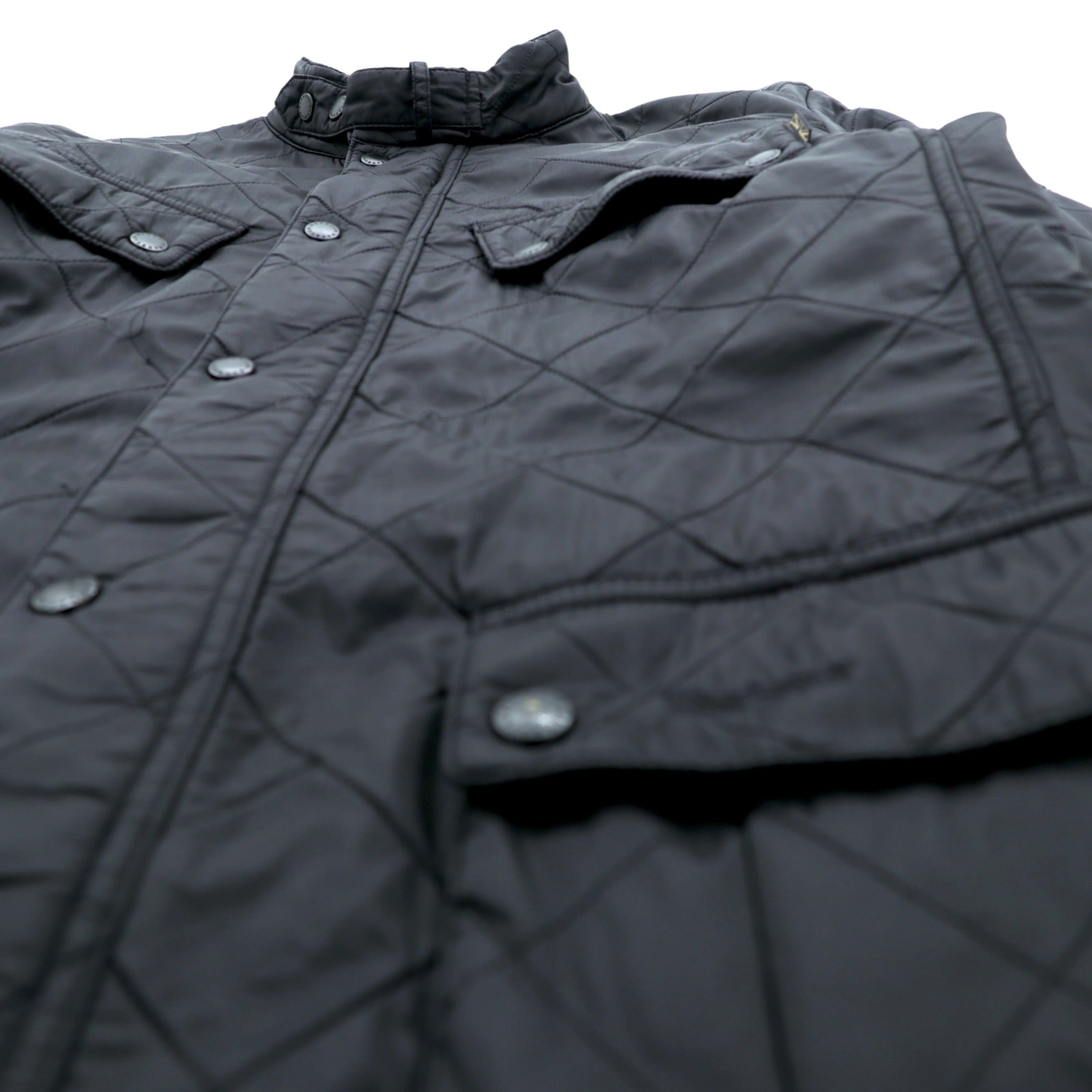 Barbour INTERNATIONAL Motorcycle Jacket L Black Quilted ARIEL POLARQUILT MQU0365BK91