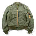 THE REAL McCOY'S L-2 Flight Jacket L Nylon USAF CONMAR Zip AMERICAN PAD & TEXTILE CO Replica 1950s Reproduction MIL-J-5391