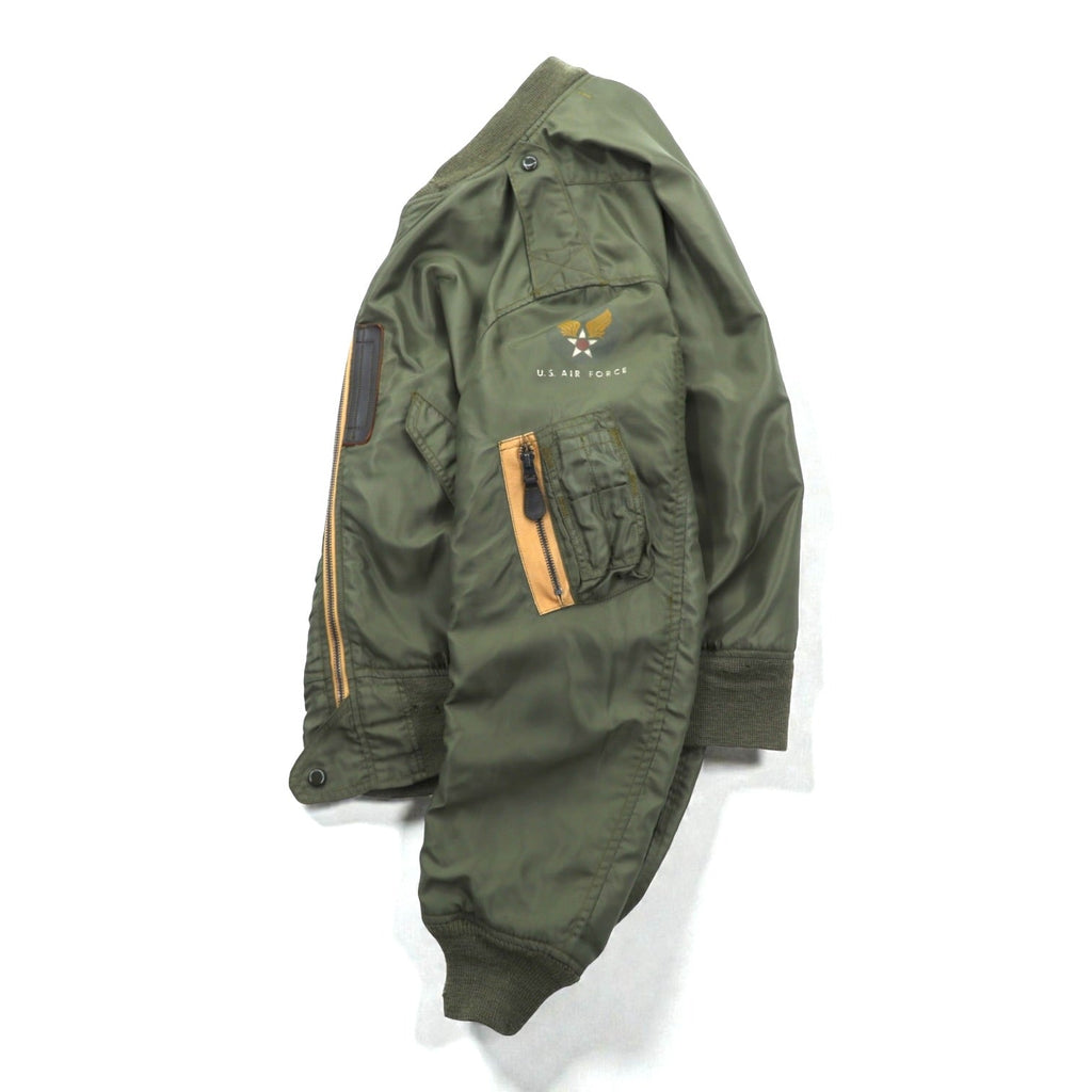 THE REAL McCOY'S L-2 Flight Jacket L Nylon USAF CONMAR Zip AMERICAN PAD & TEXTILE CO Replica 1950s Reproduction MIL-J-5391