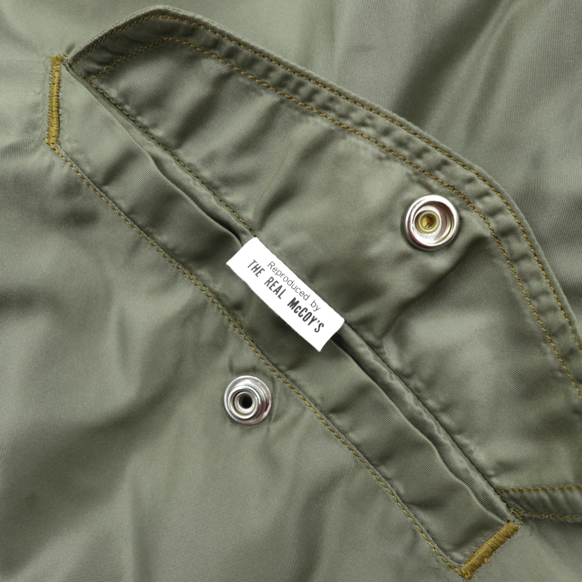 THE REAL McCOY'S L-2 Flight Jacket L Nylon USAF CONMAR Zip AMERICAN PAD & TEXTILE CO Replica 1950s Reproduction MIL-J-5391