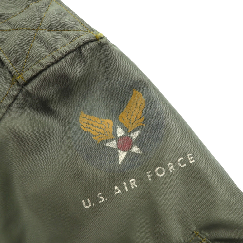 THE REAL McCOY'S L-2 Flight Jacket L Nylon USAF CONMAR Zip AMERICAN PAD & TEXTILE CO Replica 1950s Reproduction MIL-J-5391