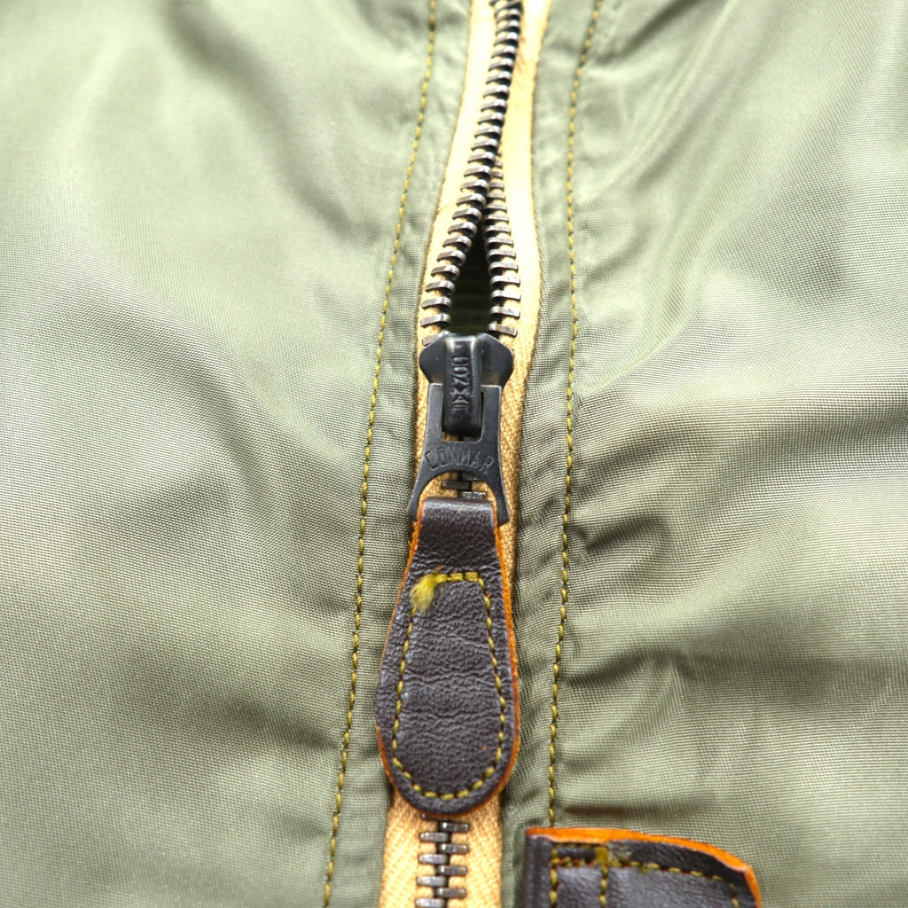 THE REAL McCOY'S L-2 Flight Jacket L Nylon USAF CONMAR Zip AMERICAN PAD & TEXTILE CO Replica 1950s Reproduction MIL-J-5391