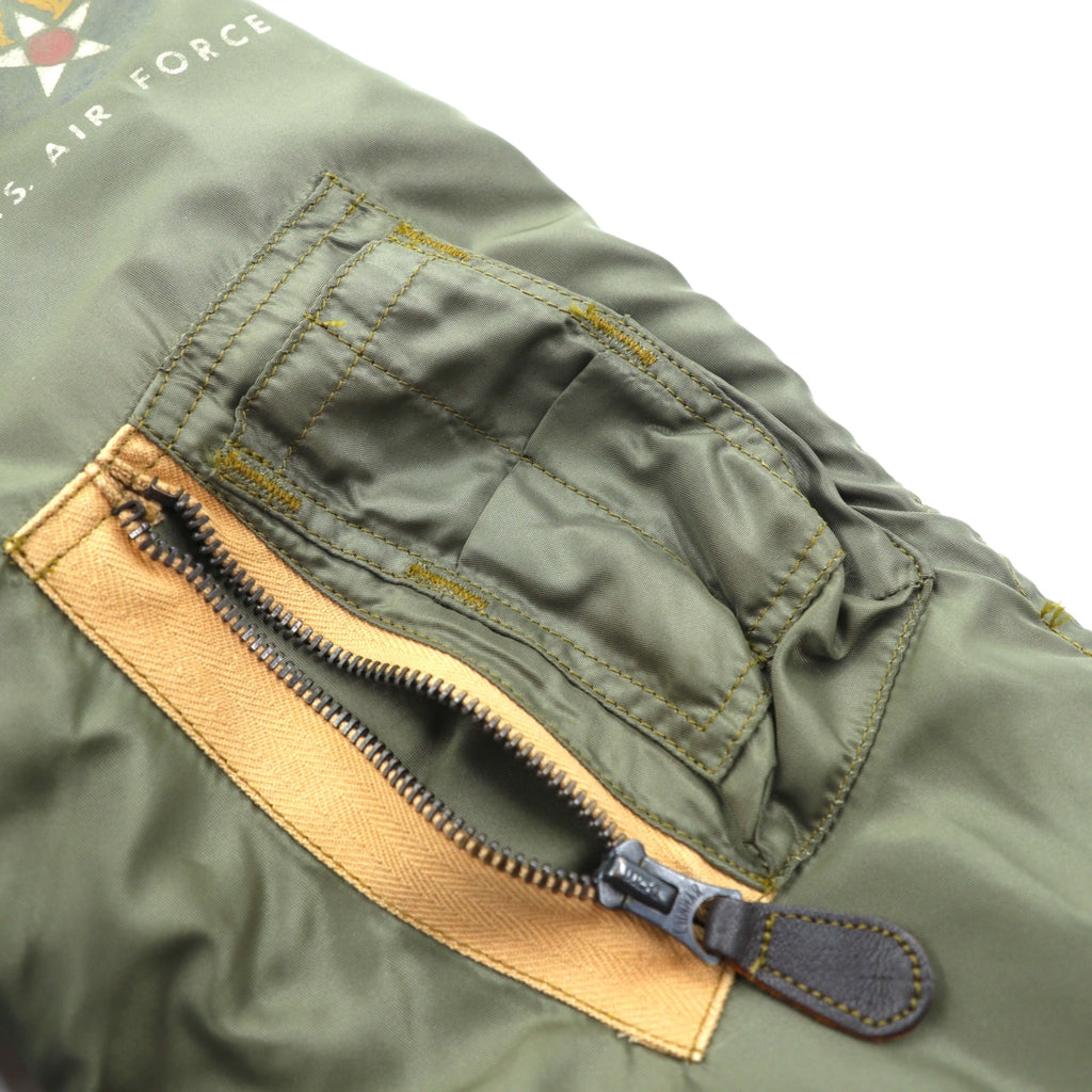THE REAL McCOY'S L-2 Flight Jacket L Nylon USAF CONMAR Zip AMERICAN PAD & TEXTILE CO Replica 1950s Reproduction MIL-J-5391