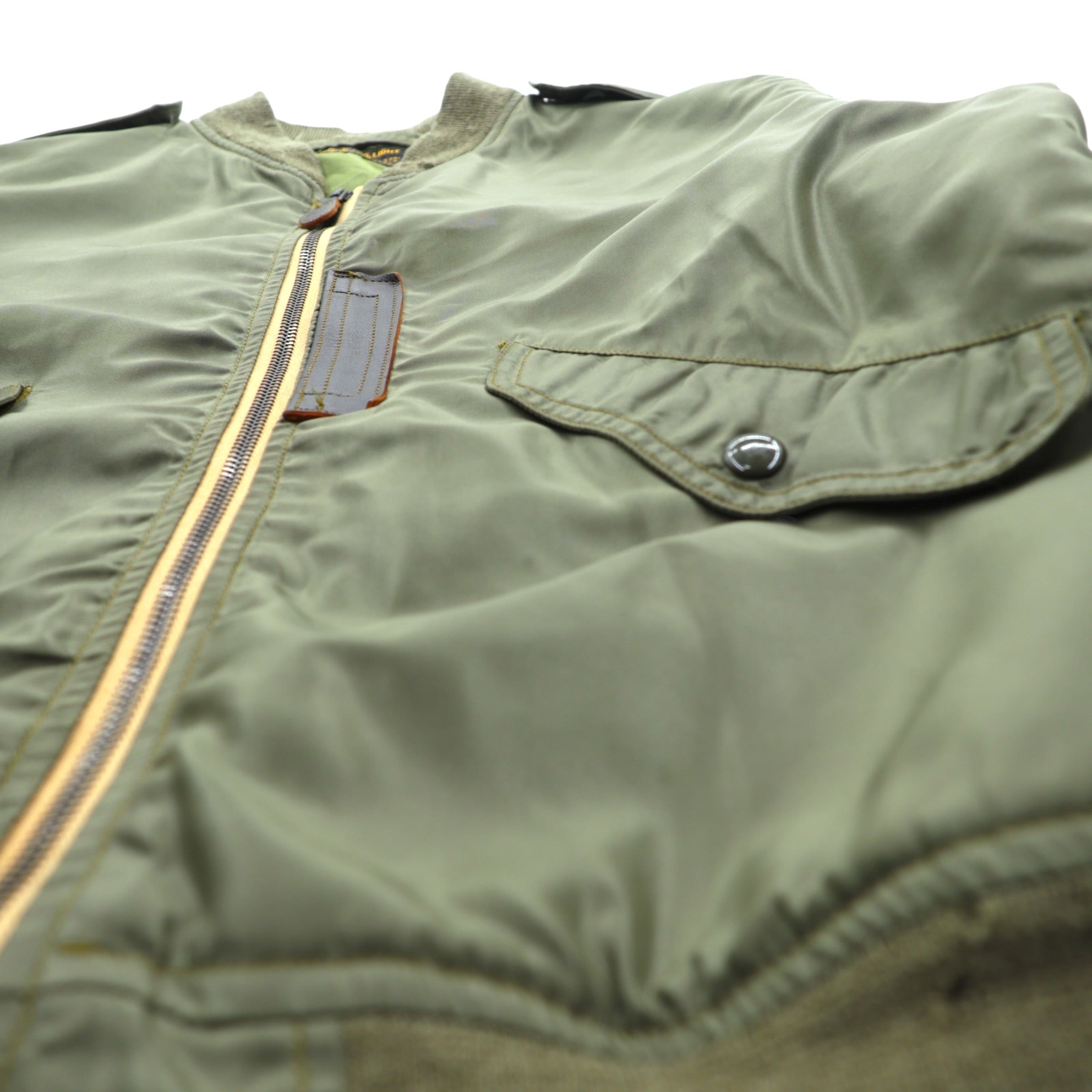 THE REAL McCOY'S L-2 Flight Jacket L Nylon USAF CONMAR Zip AMERICAN PAD & TEXTILE CO Replica 1950s Reproduction MIL-J-5391