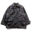 REDSKINS 90s Euro Vintage Leather Fireman Jacket Car Coat XL B-32 ARMY & CIVIL Leather Genuine Leather