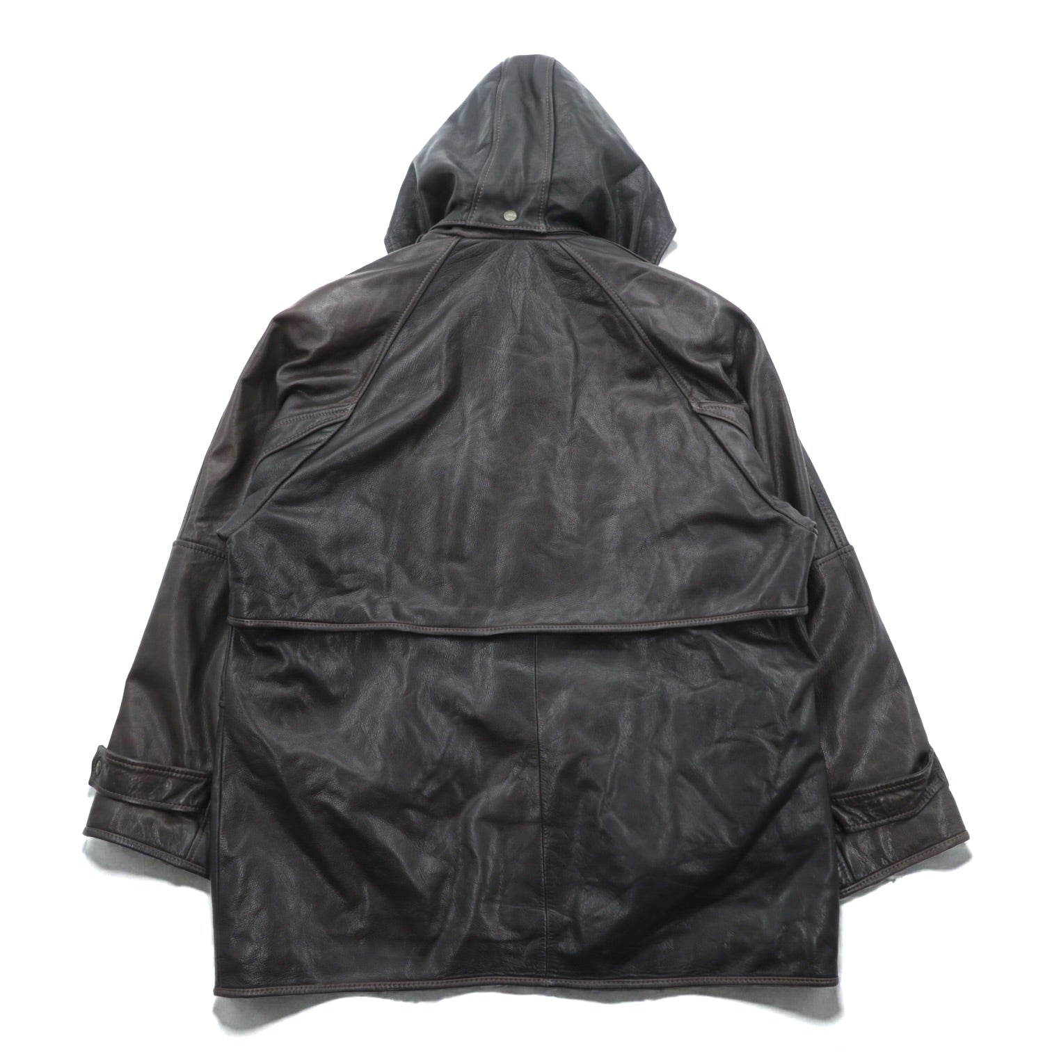REDSKINS 90s Euro Vintage Leather Fireman Jacket Car Coat XL B-32 ARMY & CIVIL Leather Genuine Leather