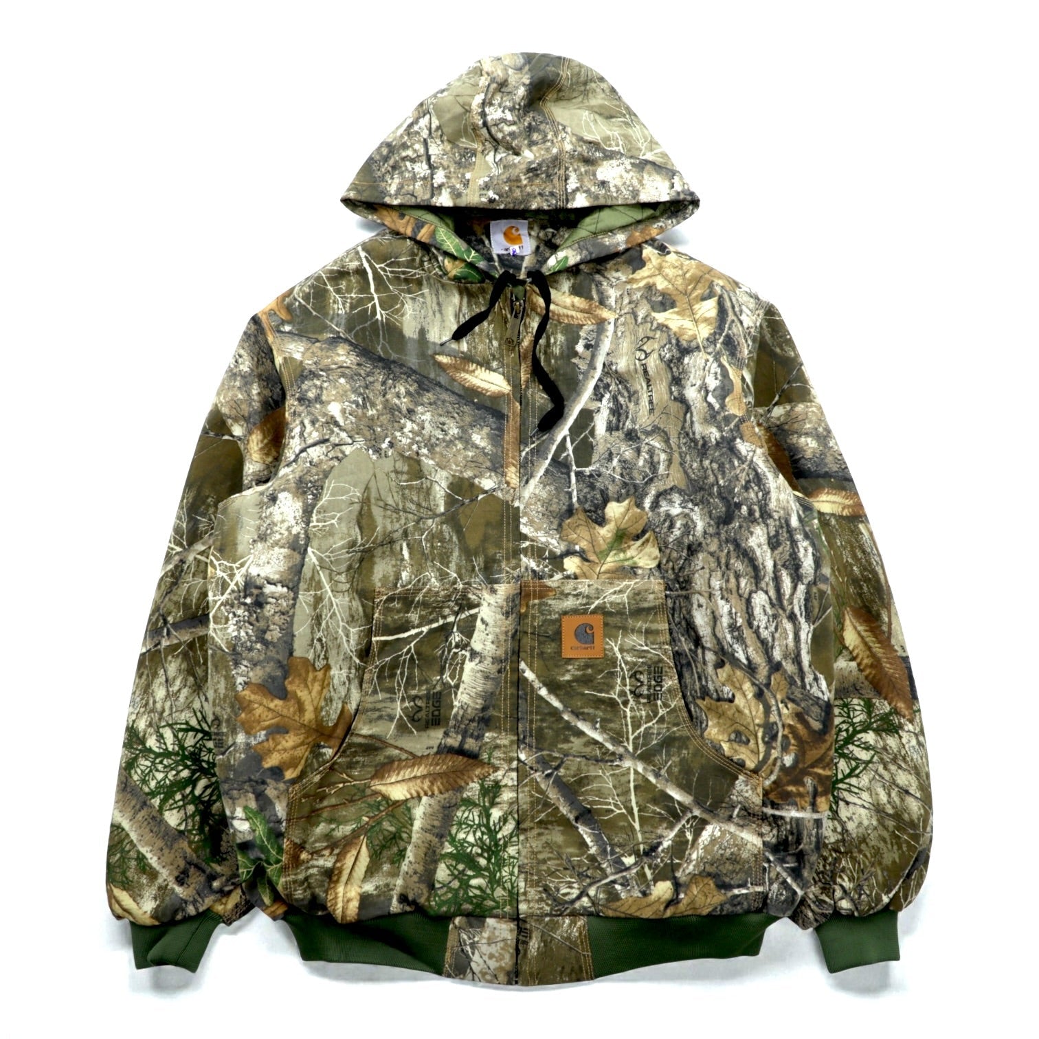 Carhartt Remake Reconstructed Real Tree Camo Active Jacket Hoodie Blouson L Khaki Cotton