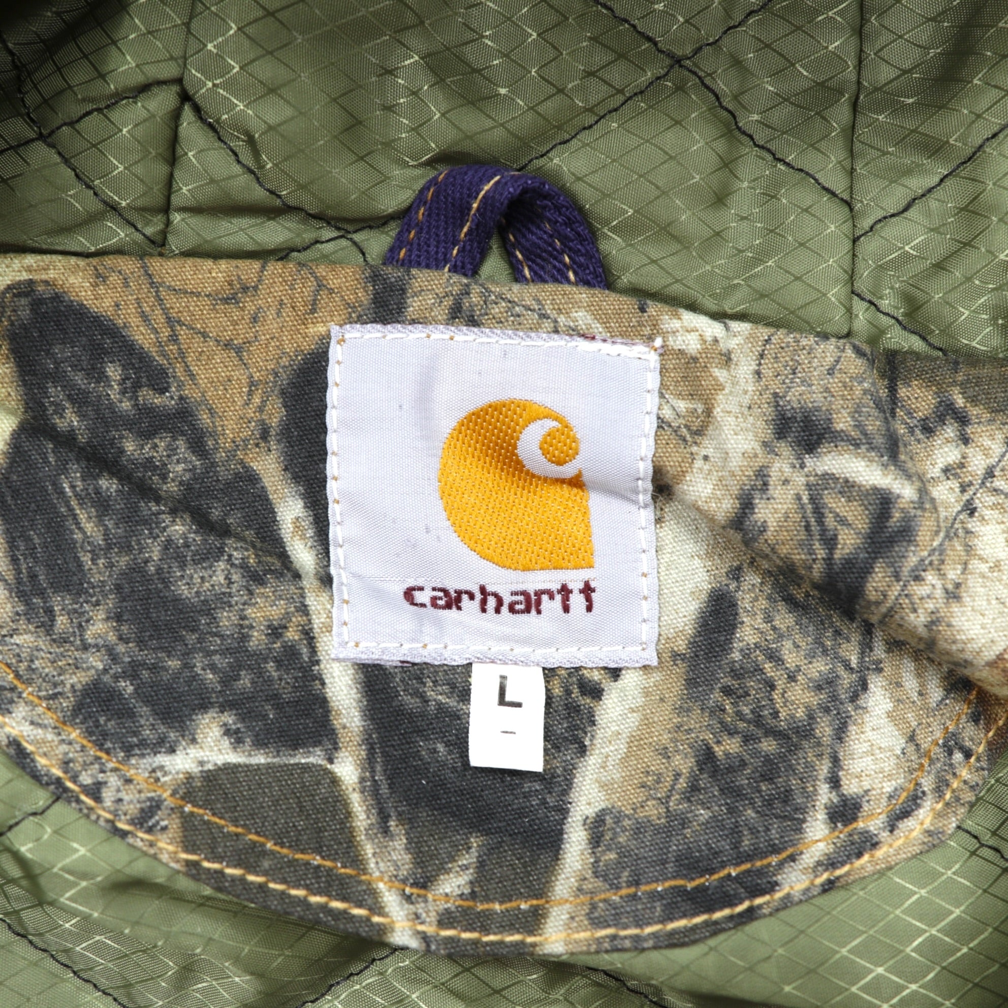 Carhartt Remake Reconstructed Real Tree Camo Active Jacket Hoodie Blouson L Khaki Cotton