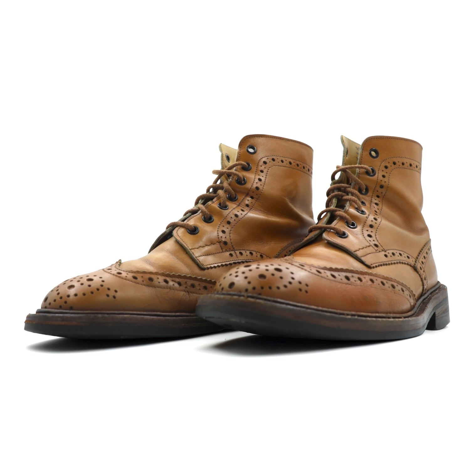 Tricker's 英国製 カントリーブーツ レースアップブーツ 26.5cm フルブローグ ウィングチップ MALTON M2508 ダイナイトソール イギリス製