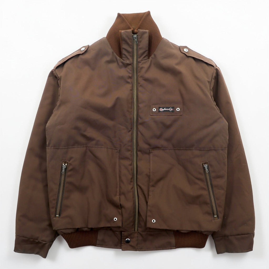 OTAVAN TŘEBOŇ 70s Czechoslovakian Army Vintage Tanker Jacket Flight Jacket XL Padded Epaulets Short Length Military