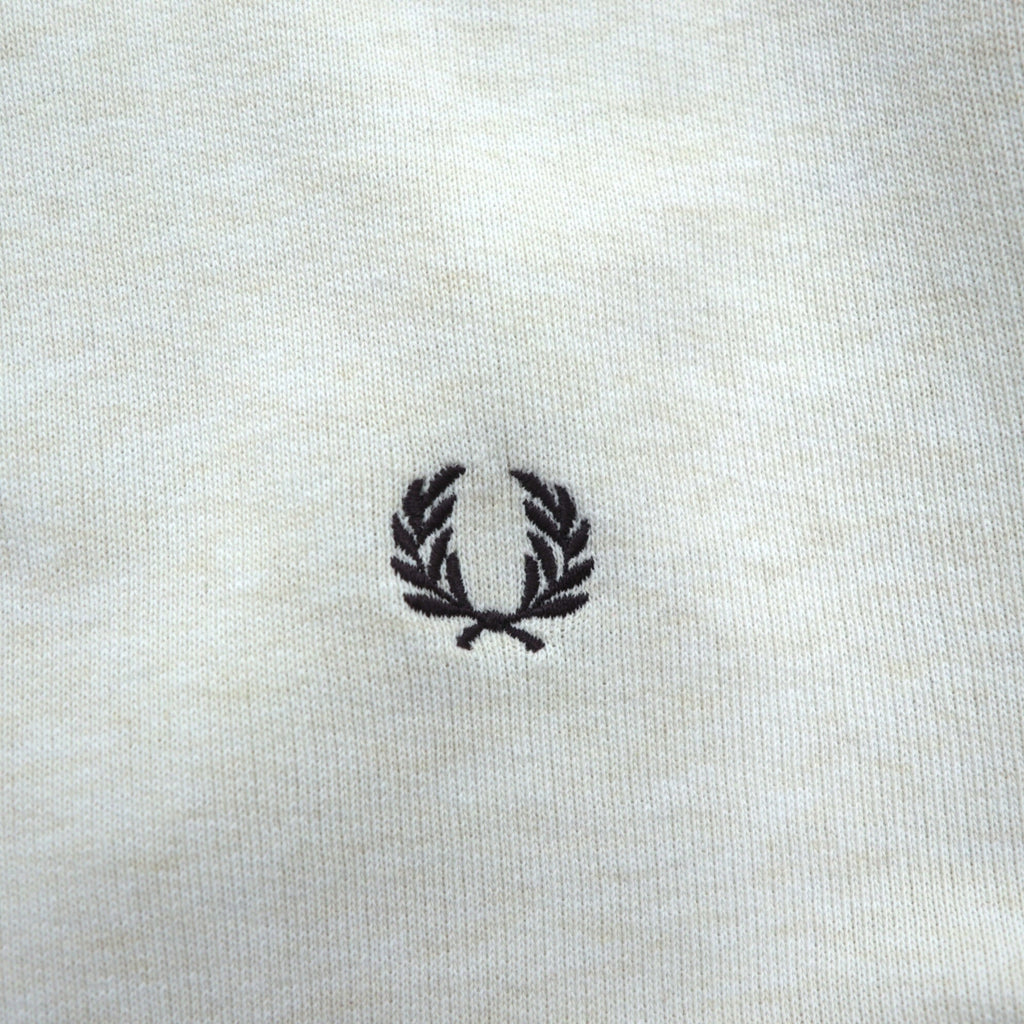FRED PERRY Double V Sweatshirt S White Distressed One-Point Logo M9315