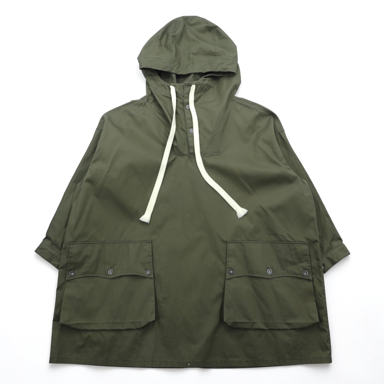 SOUMO Anorak Over Jacket Hoodie L Ventile Cotton Khaki 10-SJ-001 Made in Japan