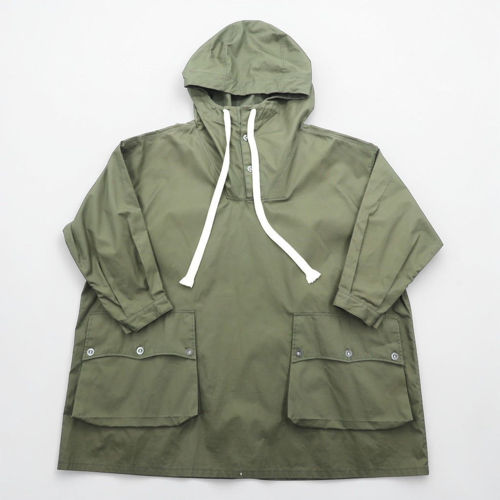 SOUMO Anorak Over Jacket Hoodie L Ventile Cotton Khaki 10-SJ-001 Made in Japan