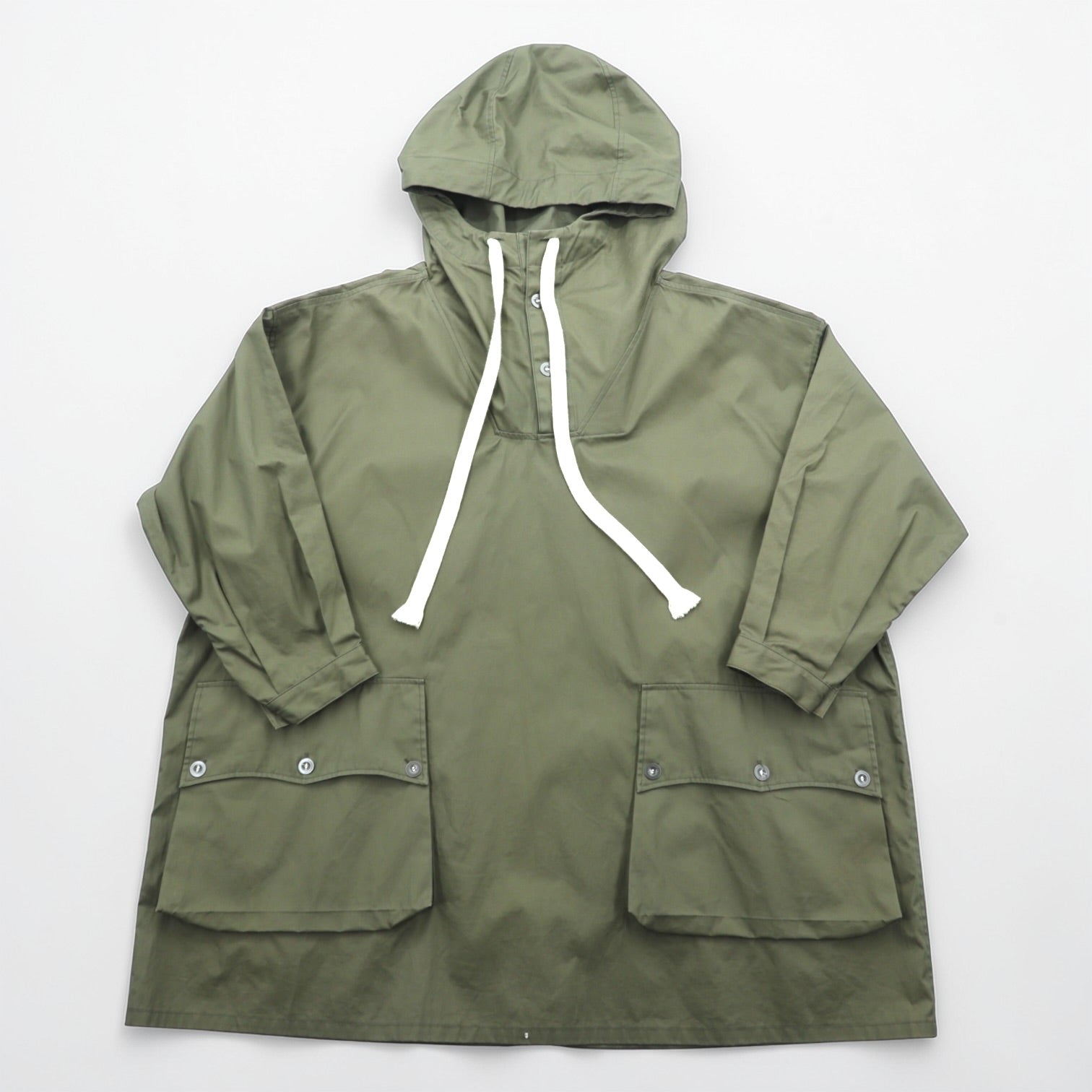 SOUMO Anorak Over Jacket Hoodie L Ventile Cotton Khaki 10-SJ-001 Made in Japan